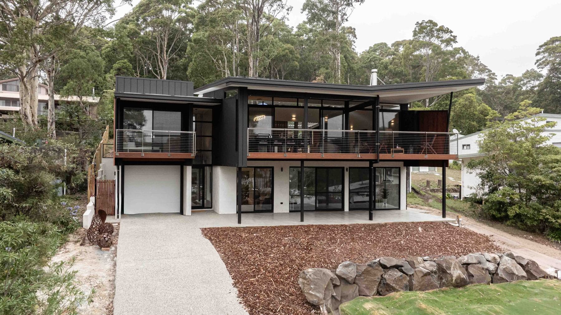 Completed custom new home exterior, NSW South Coast